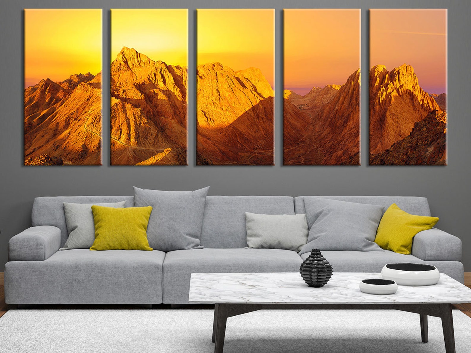 Mountain Wall Art Sets Sunrise Wall Decor Sinai Art Print Etsy