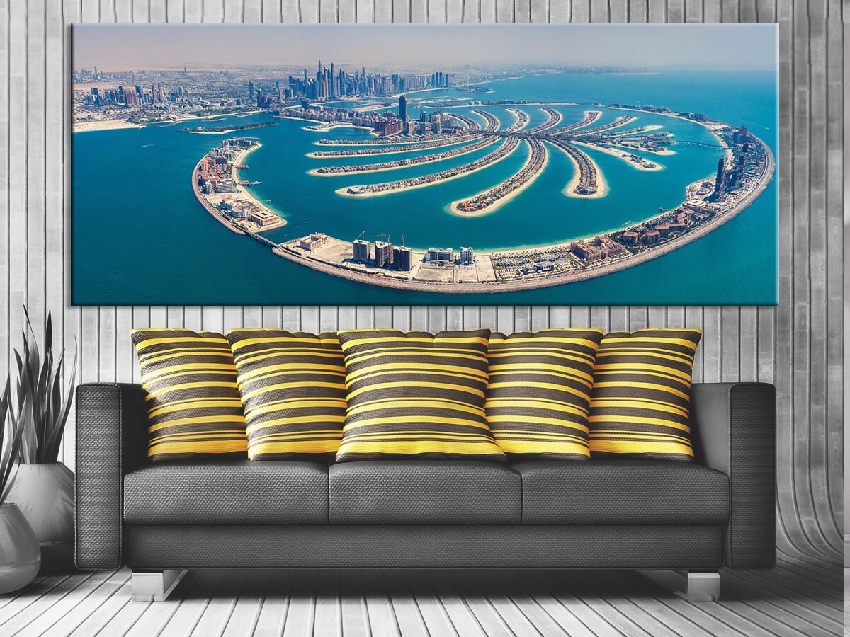 Palm Jumeira Wall art Dubai Wall art sets Summer day Wall Etsy