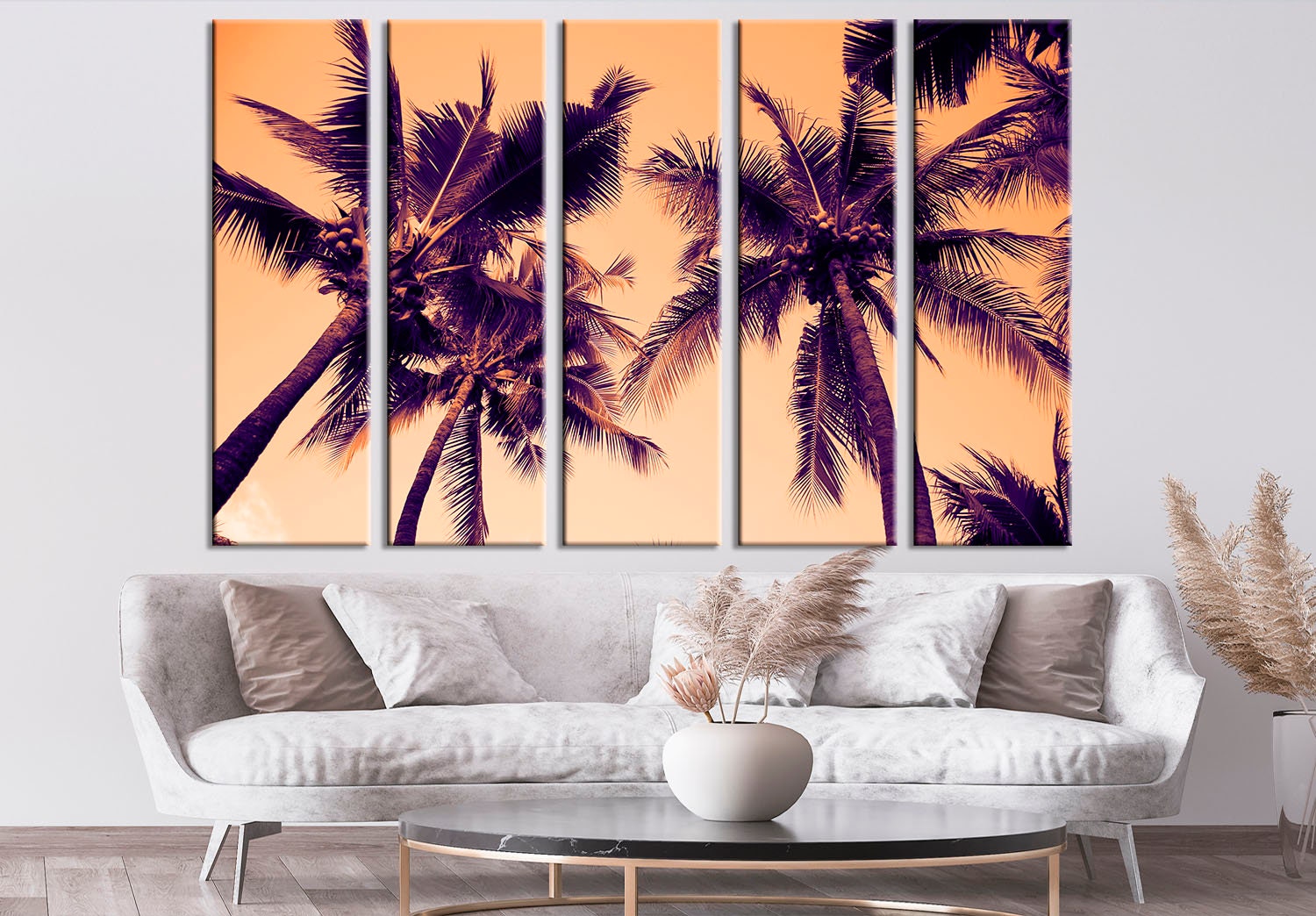 Palm wall art Palm trees sky canvas Palm trees art Decor Palm Etsy