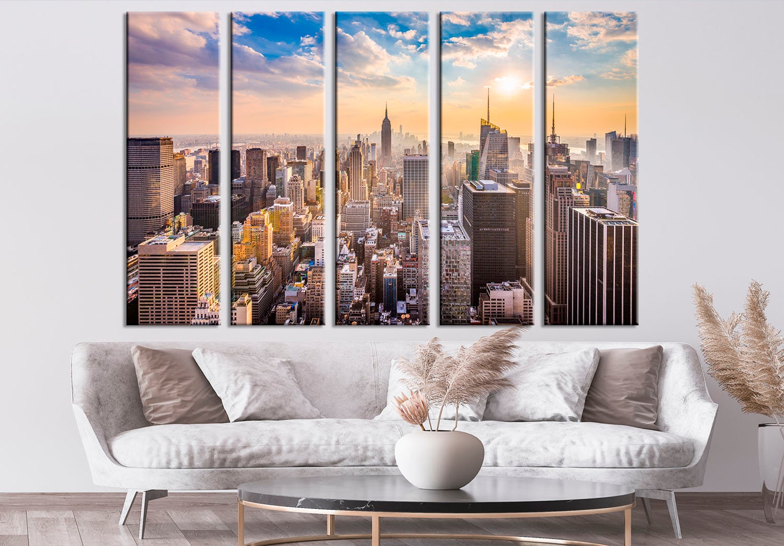 Wall Decor City Skyline Canvas City Skyline Wall Art New York Etsy