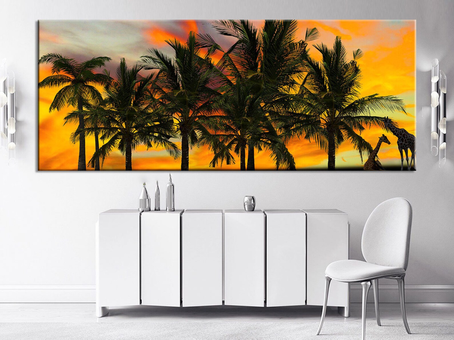 Palm Trees Wall Decor Africa Wall Art Decor Giraffes Wall Art Etsy UK