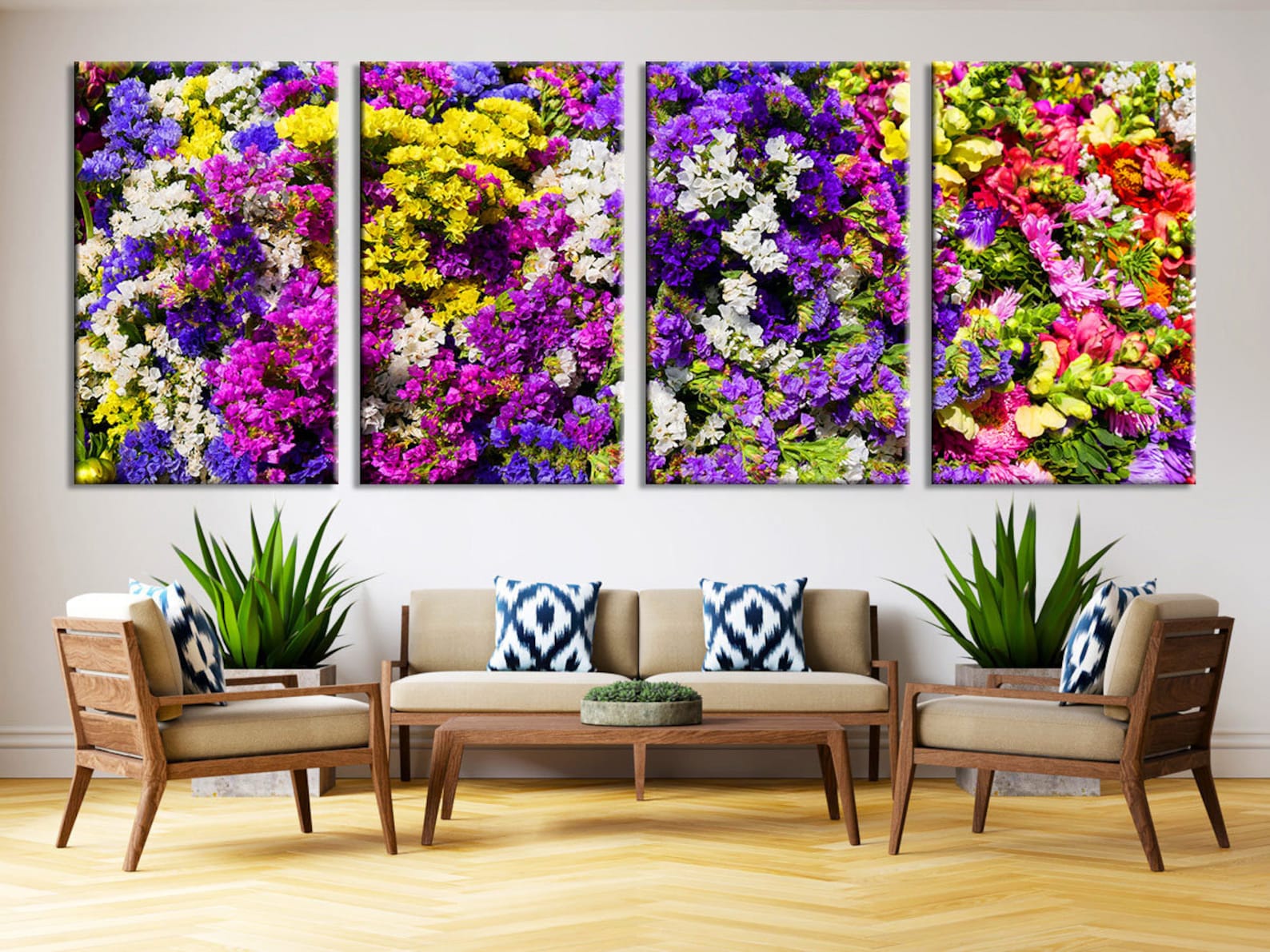 Colorful Flowers Wall Decor Petals Wall Art Decor Fresie Etsy