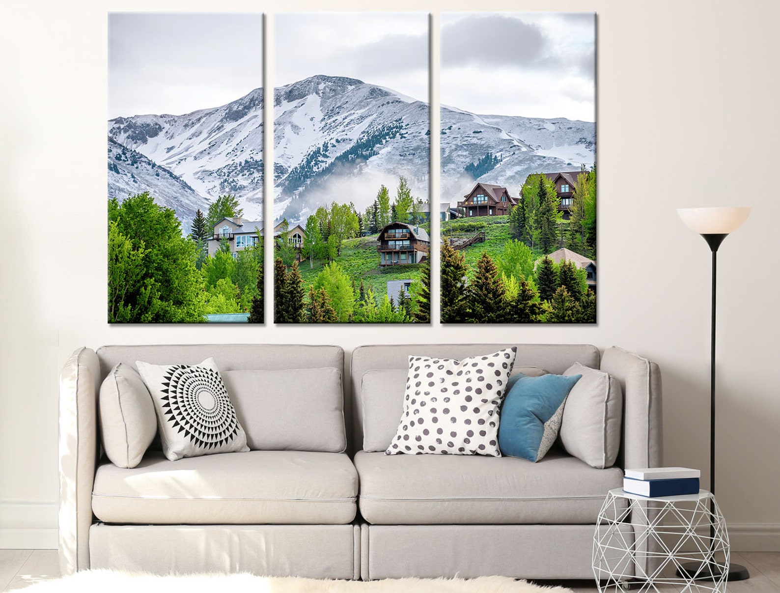 Fog mountain on canvas Clouds fog print Mountain Clouds wall | Etsy