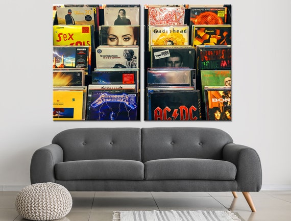 Vinyl Record Wall Decor Music Store Wall Art Famous Music Bands Art Print  Vintage Wall Art Canvas Colorful Wall Art Vinyl Record Wall Art 