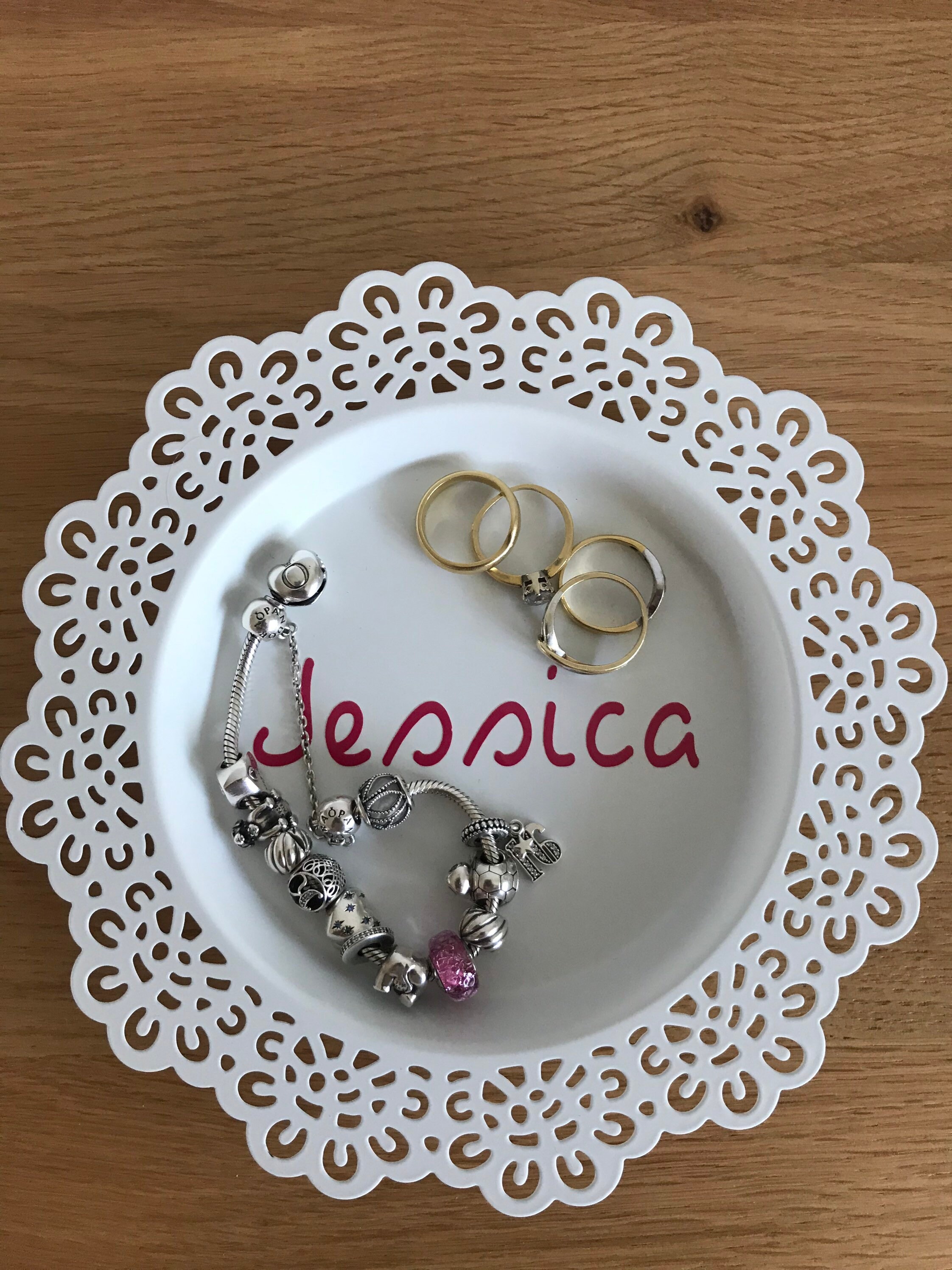 White trinket dish tray for jewellery and coins keys etc Etsy