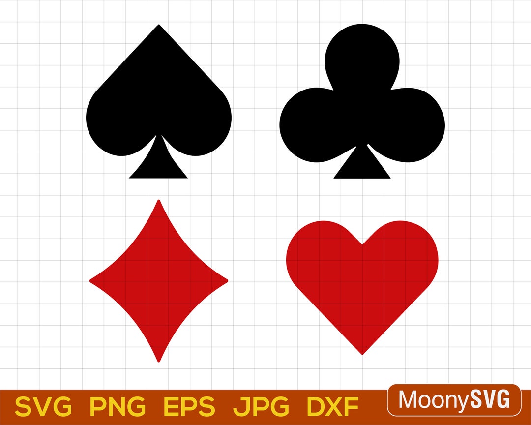 Play Card Suits SVG Playing Cards Svg Printable Clipart for Etsy