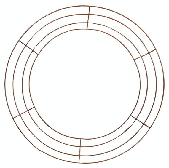 14 in Round Gold Wire Wreath Ring Frame for Hanging on Door Brand