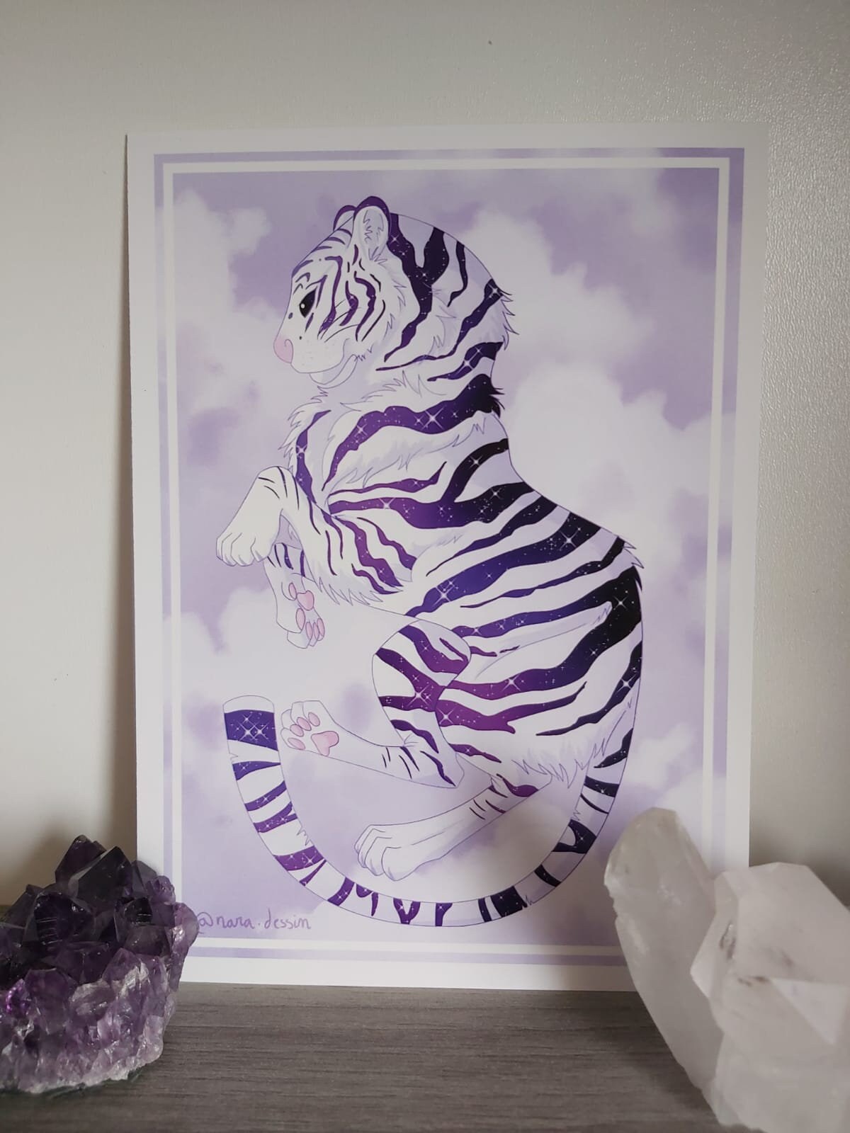 Tableau Tigre Mauve, Print Tigre, Illustration Tigre
