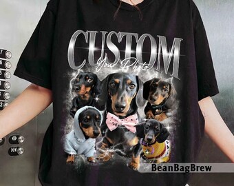 Custom Retro Pet Bootleg TShirt, Personalised Dog Bootleg Shirt, 90s Vintage Bootleg Shirt, Custom Your Photo,Pet Owner Shirt,Dog Lover Gift