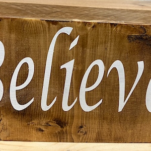 Houten bord Believe