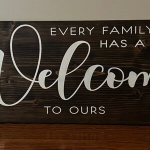 Welcome Family wooden sign