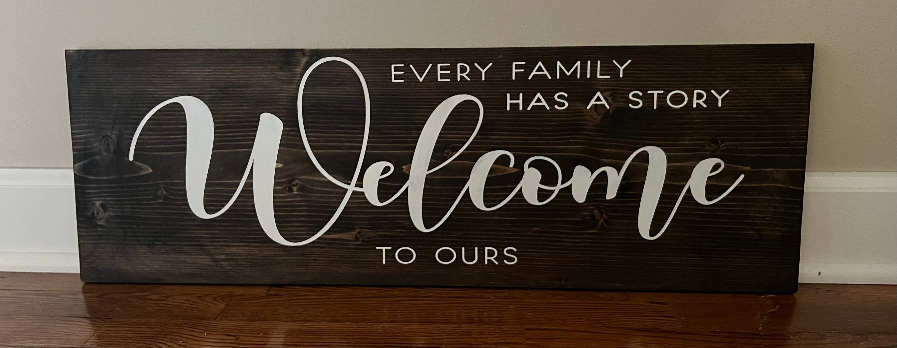 Welcome Family Wooden Sign - Etsy
