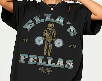 Ellas Fellas Shirt, Retro Western Cowboy T-Shirt, Komfort Farben Übergroßes T-Shirt, Vintage Südlicher Stil, Trendy Cowgirl Ästhetisches Geschenk