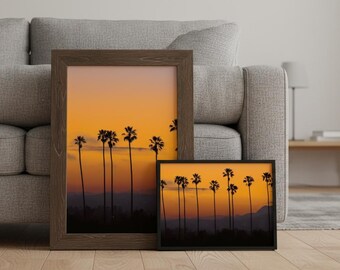 Los Angeles Sunset Palm Tree Print, Coastal Photography (Digital Download)