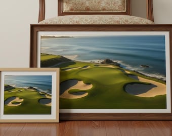 Golf Course Wall Art Digital Download – Coastal Golf Green Photography, Luxury Sports Decor