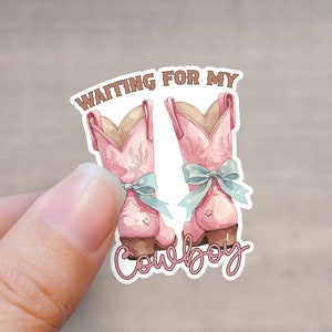Waiting for my Cowboy Sticker | Cowboy Romance Sticker | Kindle sticker | Book lover sticker | Book nerd sticker | Romance Book sticker |