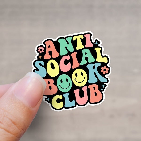 Anti Social Book Club Sticker | Book Club Sticker Romance Sticker | Kindle sticker | Book lover sticker | Book nerd sticker | Laptop sticker