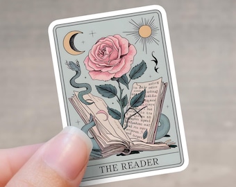 The Reader Sticker | Kindle sticker | Book lover sticker | Book nerd sticker | Cute book sticker | Tarot Card Sticker | Reader sticker