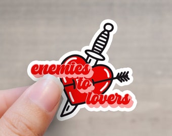 Enemies to Lovers Sticker | Kindle sticker | Book lover sticker | Book nerd sticker | Cute book sticker | Laptop sticker| Phone case sticker