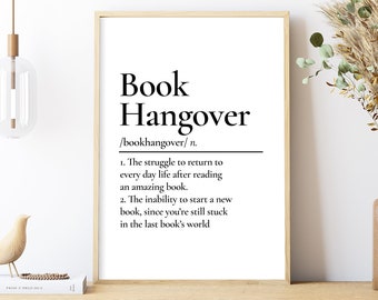 Book Hangover Print | Bookish Print | Book lover gift|  Romance Book Lover | Book Nerd | Reader Gift | Bookish Gift