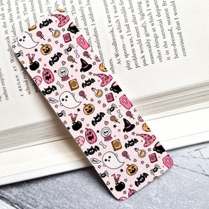 Autumn Bookmark  | Cute Ghosts and Pumpkins Bookmark Halloween Bookmark | Reader | Spooky Season Bookmark | Bookmark |