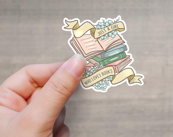 Book Lover Sticker | Girl Who Loves Books, Kindle, Laptop