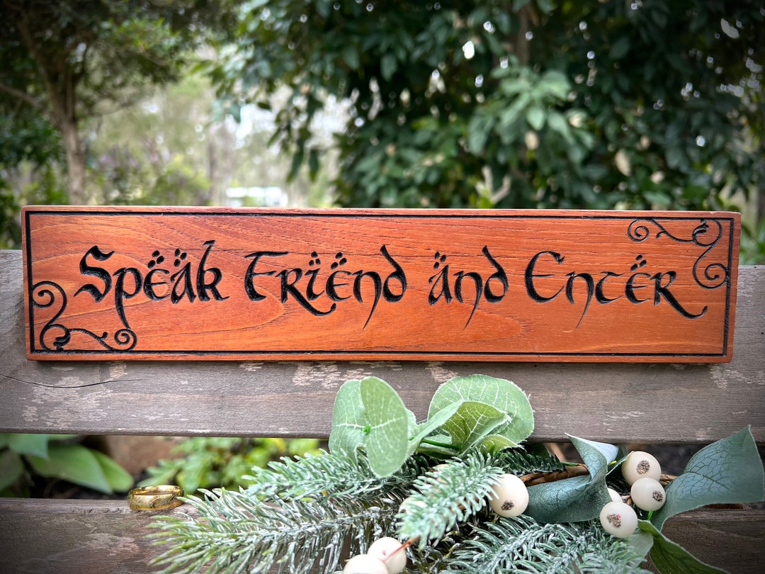 Speak Friend and Enter Elven Sign Map weatherproof - Etsy