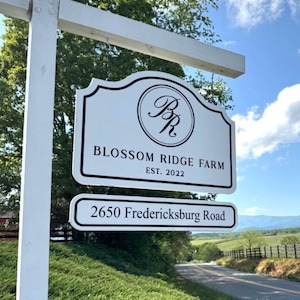 Custom Double Hanging Wooden Property Sign: Handcrafted Weatherproof Business Sign 80-100cm / 32-40inch