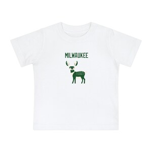 Dress your little one in adorable Milwaukee Bucks pride with our Baby Milwaukee Bucks shirt!