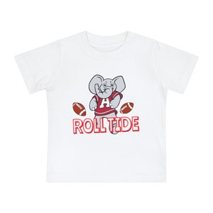 ¡Prepara a tu pequeño el día del juego con nuestra adorable camiseta de fútbol de Alabama para bebé!