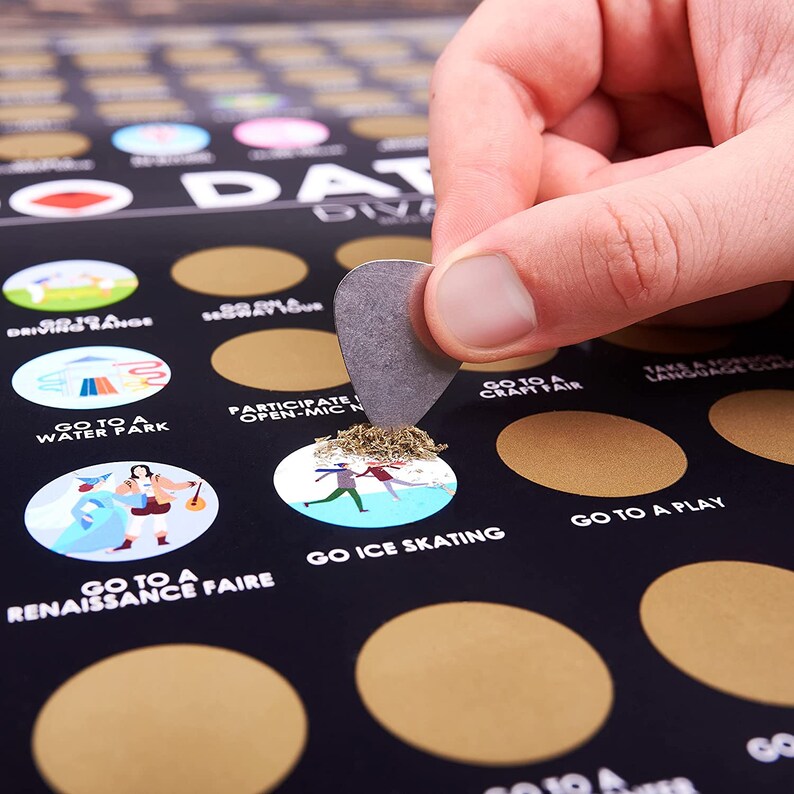 Me Time Joy 100 Date Ideas Scratch Off Poster - Couples Adventure Challenge Bucket List