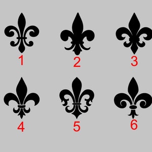 Set of 8 Fleur De Lis vinyl decals.