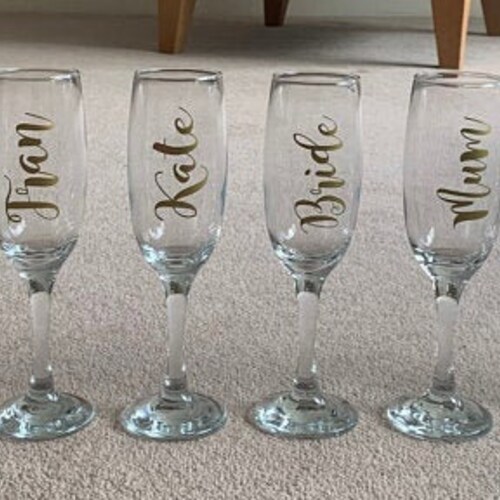 Custom Names Vinyl Decals Personalized Wine Glass Decals Etsy