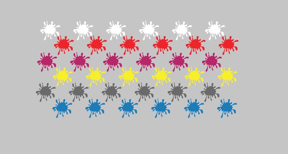 Set of 24 paint splatter vinyl decals paint dripping decals Etsy