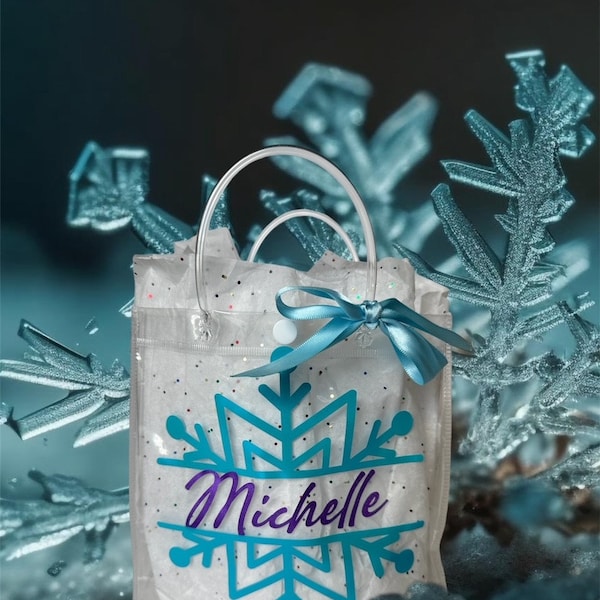 Personalized Clear Bag Frozen | Party Gift Bag | Frozen Theme Party Favor | Ice Clear Bag | Frost Bag | Clear Chill | Reusable Clear Bag