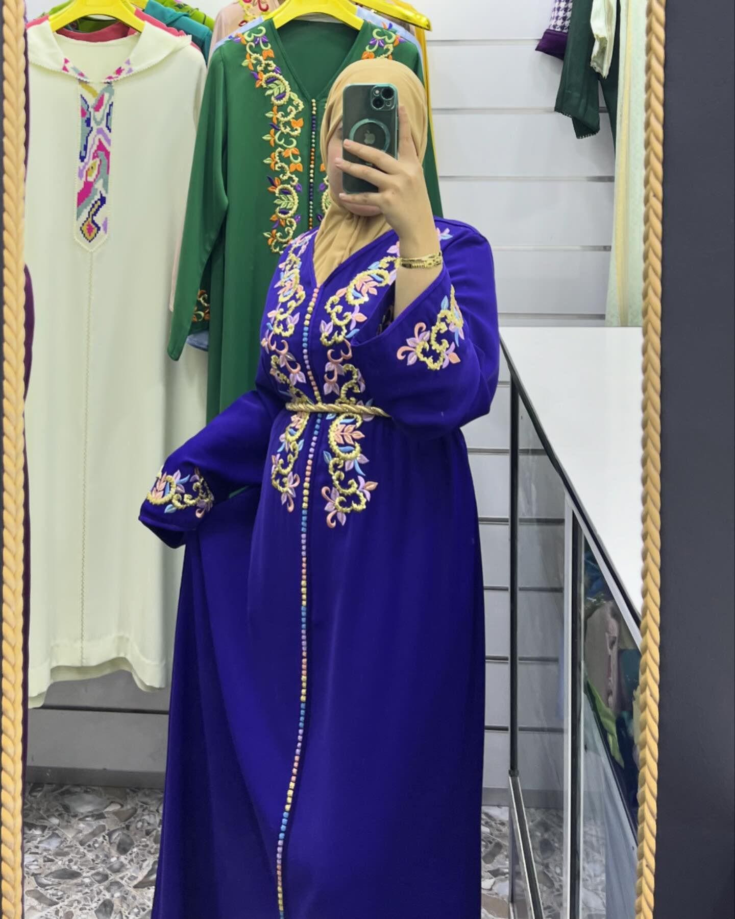 Djellaba Bleu Roi Djellaba Pas Cher Djellaba Mlifa Bleu Roi