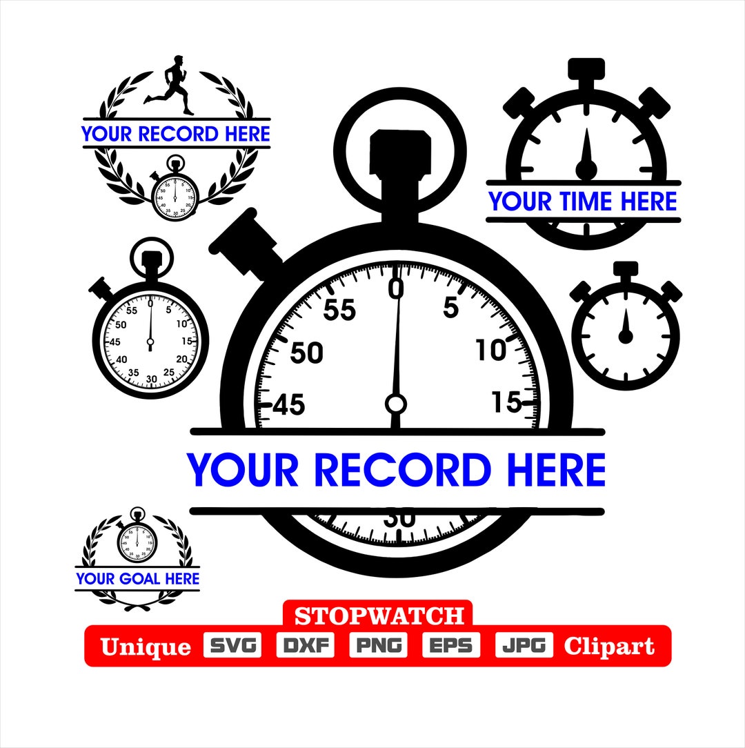 Stopwatch Timer Clip Art Dxf Svg Png Eps Jpg for Cutting,shirt Design