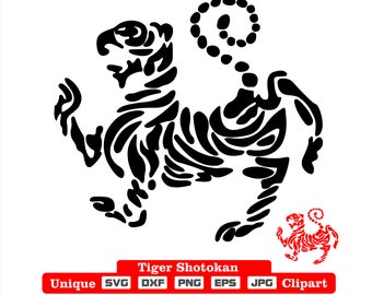 Shotokan tiger karate designs for karate teachers, dojo, clubs and practitioners of Shotokan karate. Illustrations as dxf-svg-png-eps-jpg
