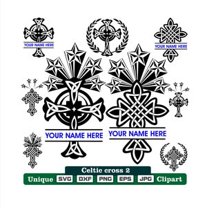 Celtic cross N0.2 clip art dxf svg png eps jpg for cutting, clothing imprint, engraving, laser cutting, for logo work or hobby!