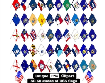 Shooter アメリカ国旗デザイン ベスト アメリカの州旗 PNG クリップアート: 全 50 州 + アメリカ国旗
