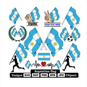 Flagge und Cardio von Argentinien in dxf-, svg-, png-, eps- und jpg-Dateien einzigartige Clipart für den Druck aller Arten von Produkten.