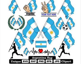 Flag and cardio of Argentina in dxf, svg, png, eps and jpg files unique clipart for printing all kinds of products.