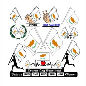 lag and cardio of Cyprus in dxf, svg, png, eps and jpg files unique clipart for printing all kinds of products.