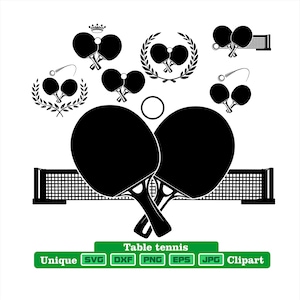 Einzigartiges Tischtennis Kunstwerk als dxf-svg-png-eps-jpg Illustrationen zum Gravieren, Laserschneiden, Kleidung, Poster Sticker und mehr!
