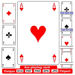 Ace playing card clip art pdf, svg, png,eps, jpg, for shirt design, wall poster, for logo work or hobby!