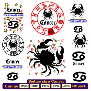 Sterrenbeeld Kreeft Kreeft illustraties dxf svg, png, eps, jpg, voor shirtontwerp, kledingafdruk, gravure, voor logo, werk of hobby