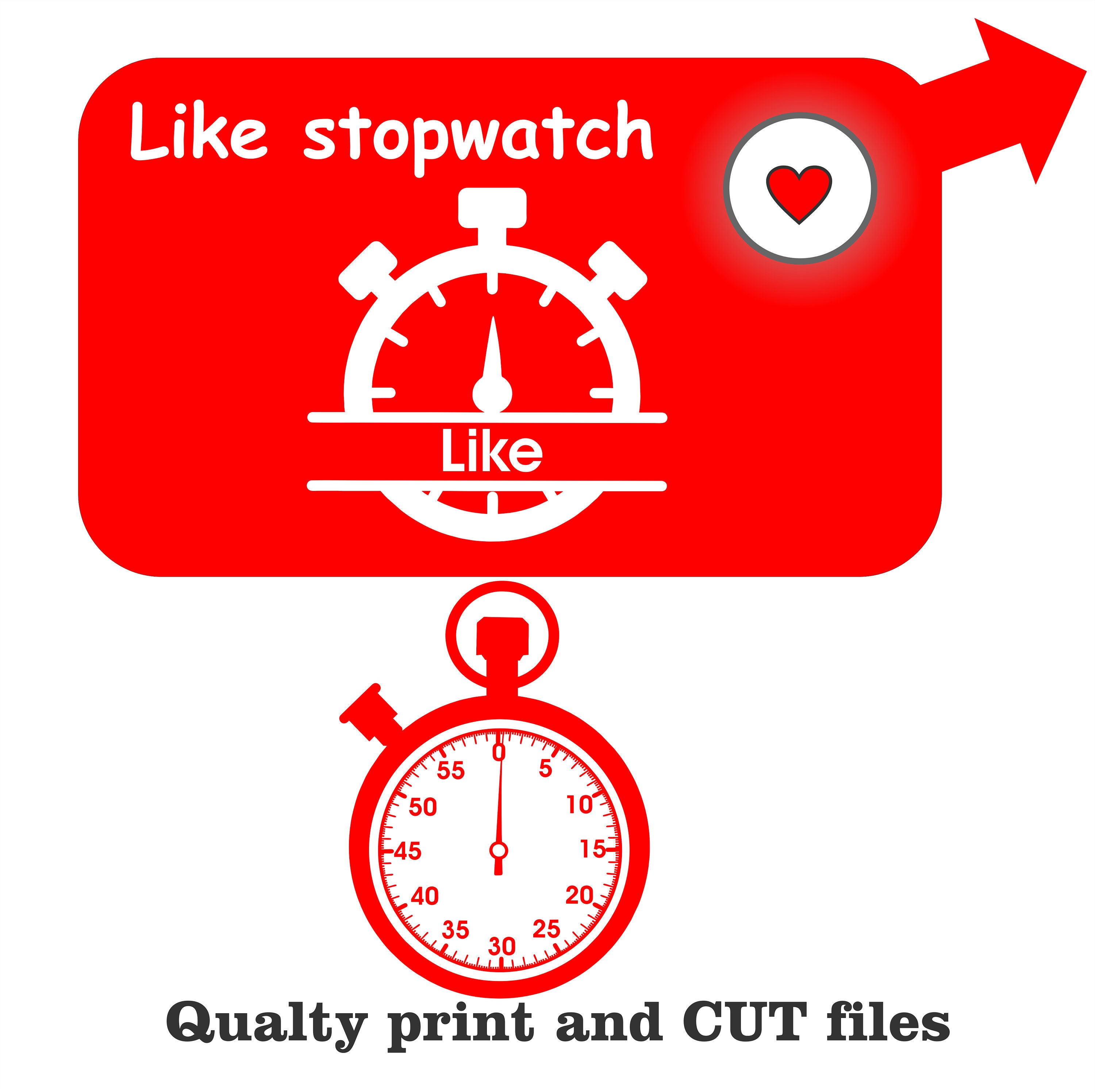 Stopwatch Timer Clip Art Dxf Svg Png Eps Jpg for Cutting,shirt Design