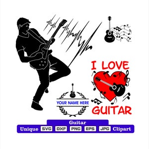 Oeuvre d'art unique pour guitare au format dxf-svg-png-eps-jpg pour la gravure, la découpe laser, des vêtements, des autocollants pour affiches et plus encore !