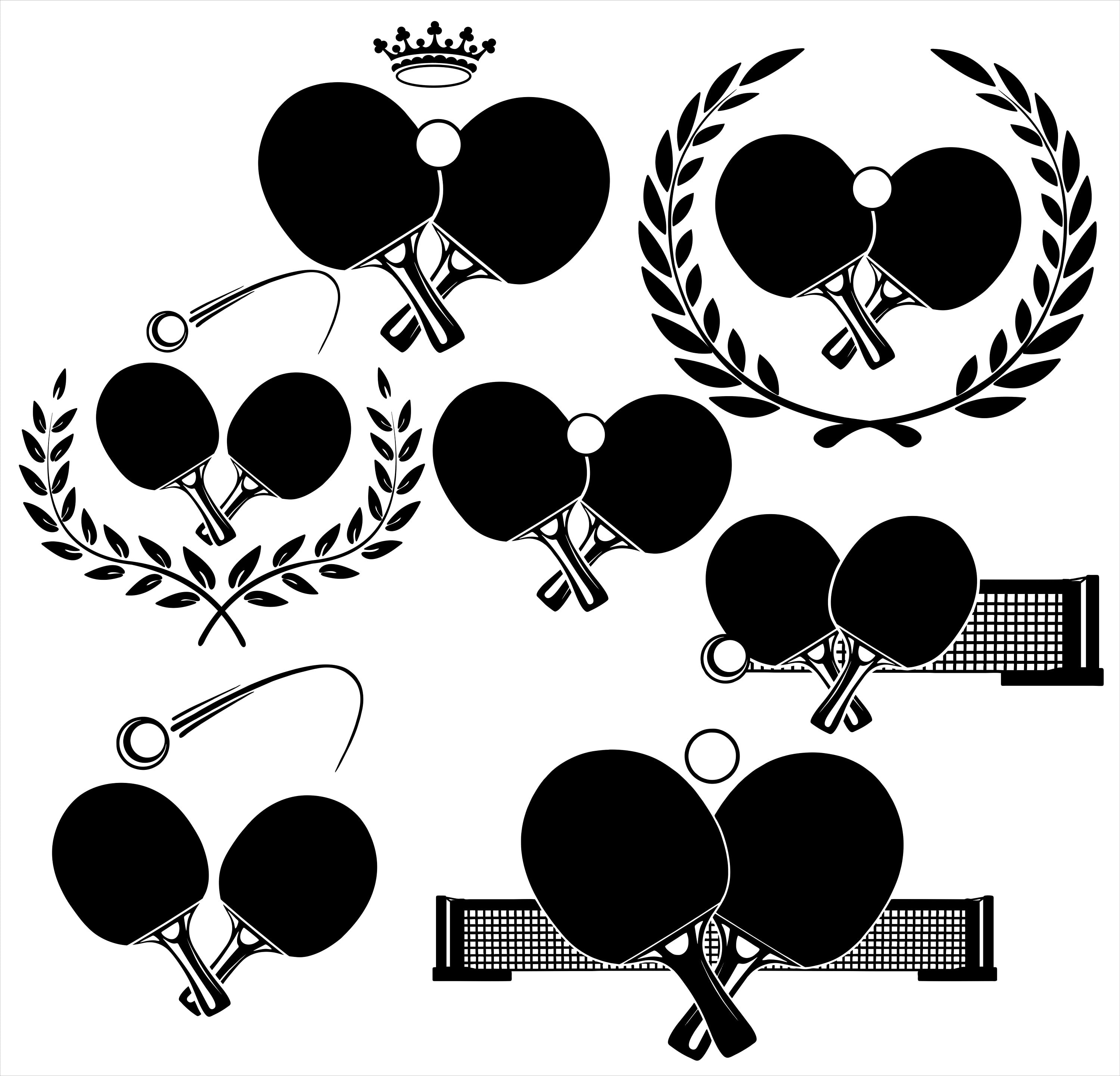 Unique Table Tennis Artwork as Dxfsvgpngepsjpg Illustrations for