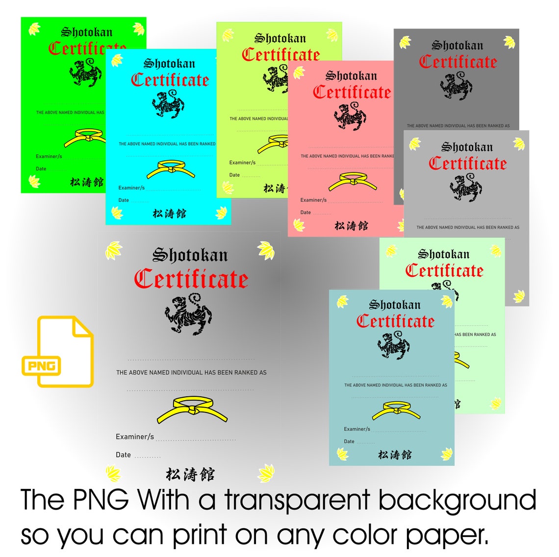 Shotokan Certificates and Awards Templates in PDF and PNG. Reward Those